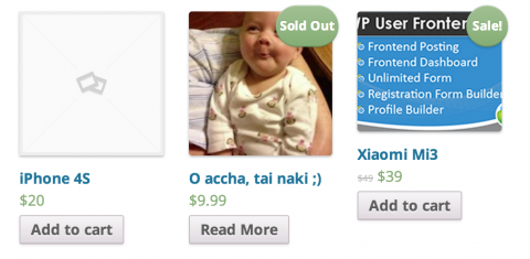 WooCommerce sold out badge on products listing